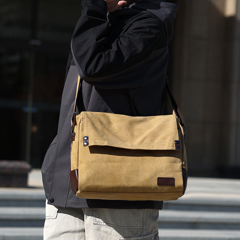 Men's Large Capacity Canvas Class Commuter Practical Men's Messenger Bags