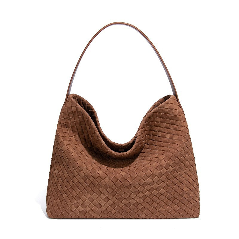 Women's Portable Large Capacity Suede Woven Fashion Women's Shoulder Bag