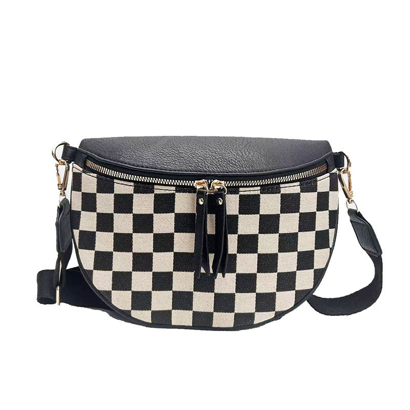 Popular Women's Chessboard Plaid Trendy Versatile Bags