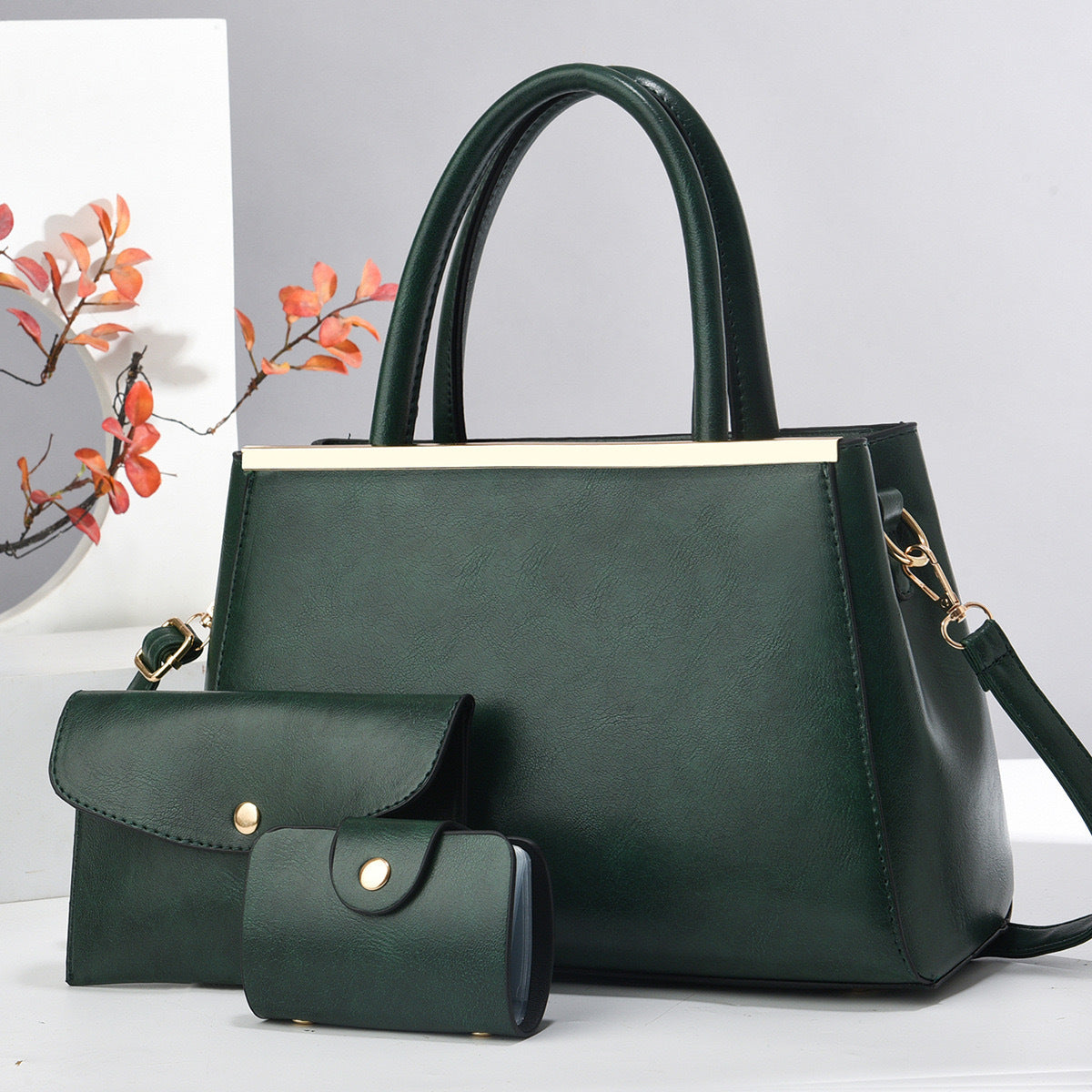 Lady's Material Retro Portable Mix Simple Large Women's Handbag