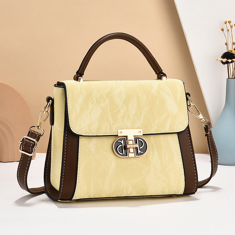 Women's Chinese Style Contrast Color Fashion Portable Small Square Bags