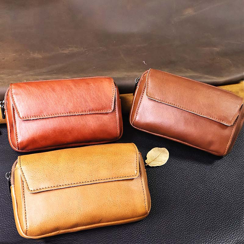 Men's Genuine Leather Retro Handmade First Layer Coin Purses