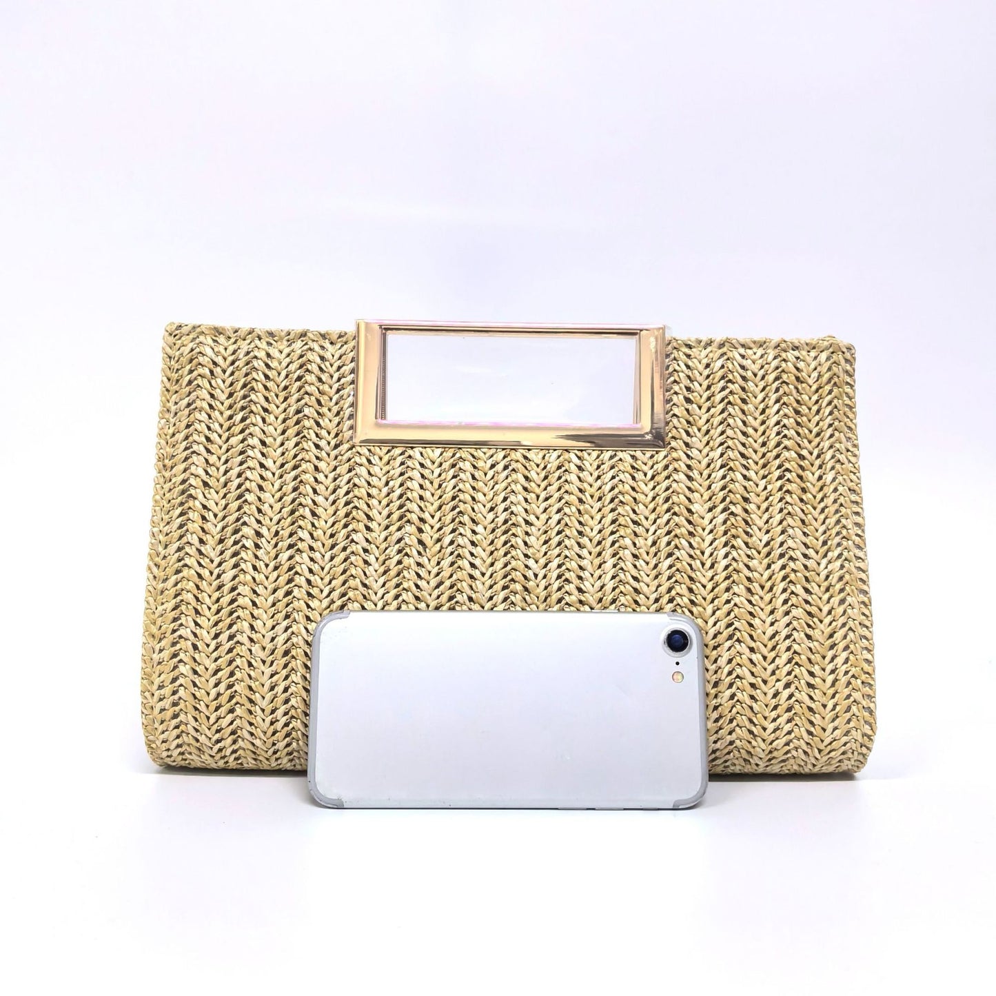 Women's Summer Straw Woven Simple Fashion Hardware Buckle