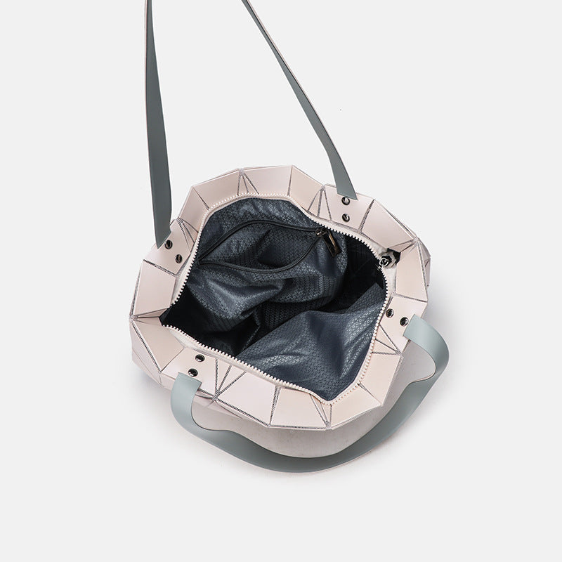 Women's Fashion Rhombus Simple Lotus Leaf Women's Shoulder Bag