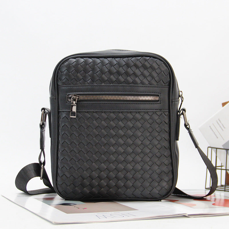 Men's Hand-woven Vertical Rest Business Korean Fashion Men's Shoulder Bag