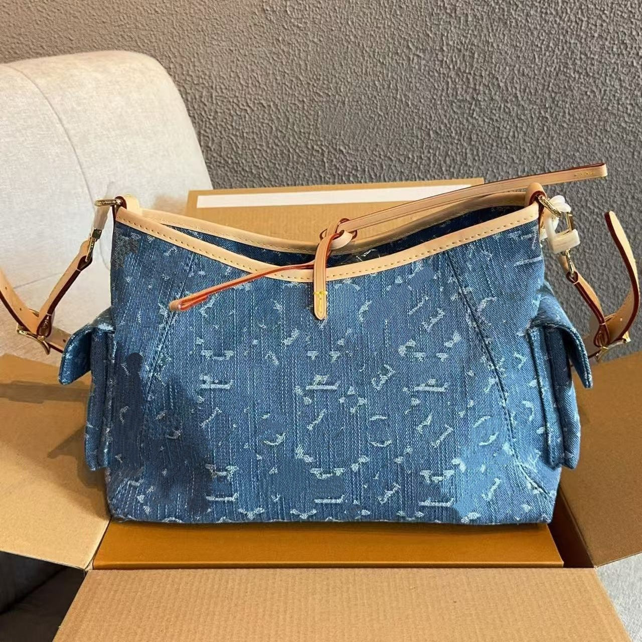 Creative Boston Denim Large Pillow Trendy Women's Handbag