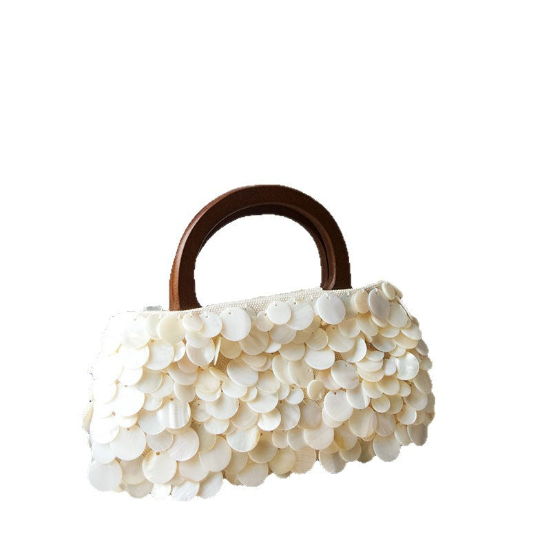High-grade Handmade Natural Shell Elegant Personalized Simple Women's Handbag