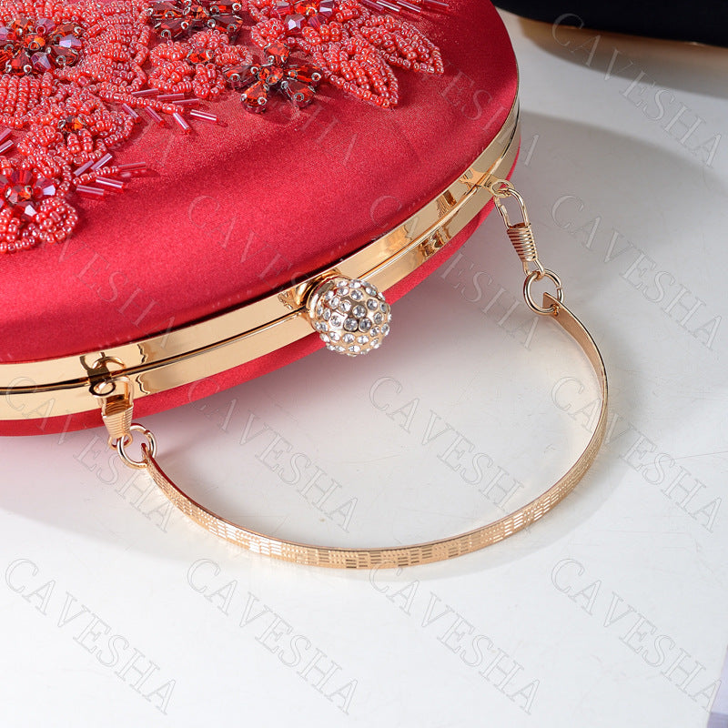 Women's Retro Pearl Embroidery Decorative Dress Cheongsam Women's Clutch