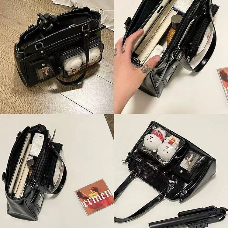 Transparent Motorcycle Cartoon Two-dimensional Storage Bracket Women's Shoulder Bag