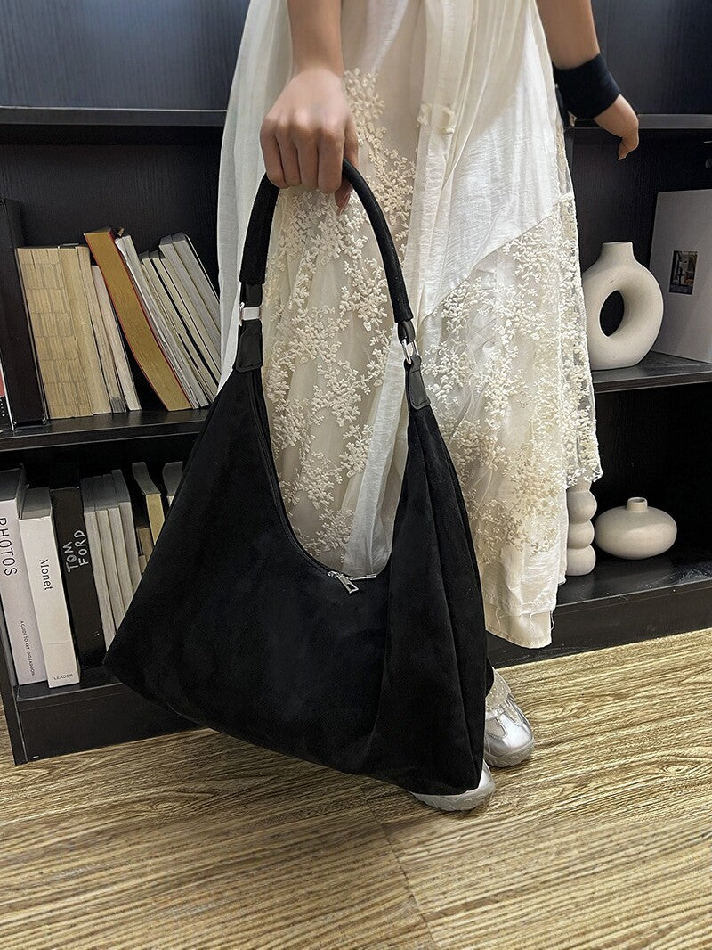 Women's Frosted Suede Large Capacity Commuter Korean Style Idle Fashion Women's Shoulder Bag