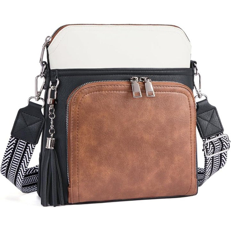 Women's Retro Fashion Simple Printed Wide Strap Women's Shoulder Bag