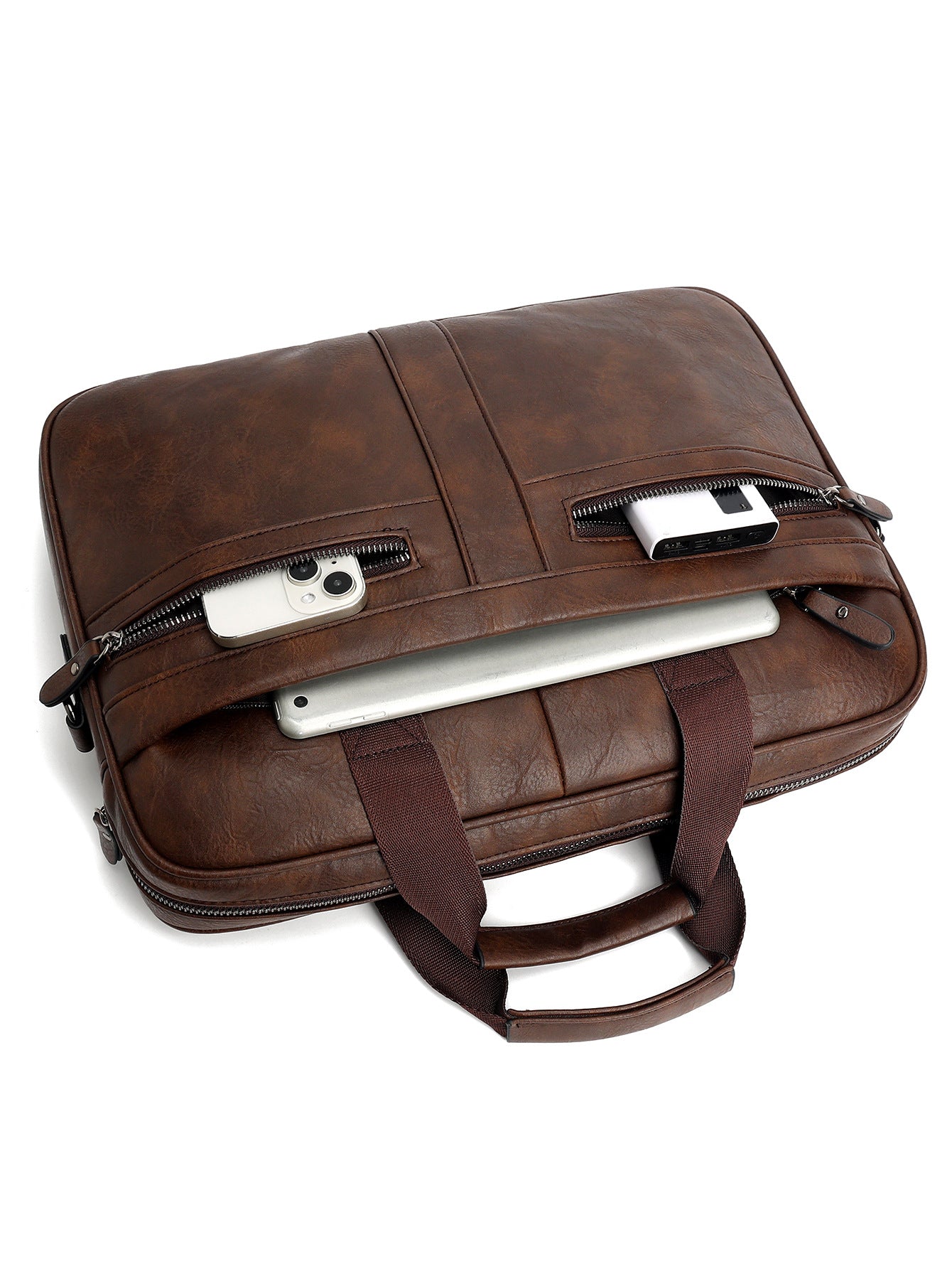 Men's Crazy Horse Pattern Advanced Sense Business Men's Briefcase