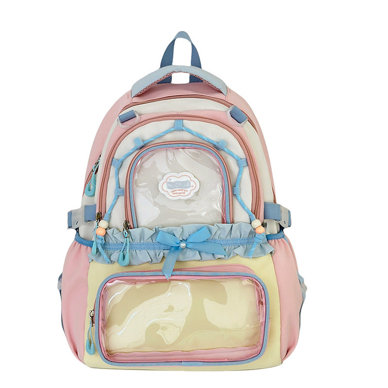 Translucent Female Leisure Korean High Style College Student Schoolbag