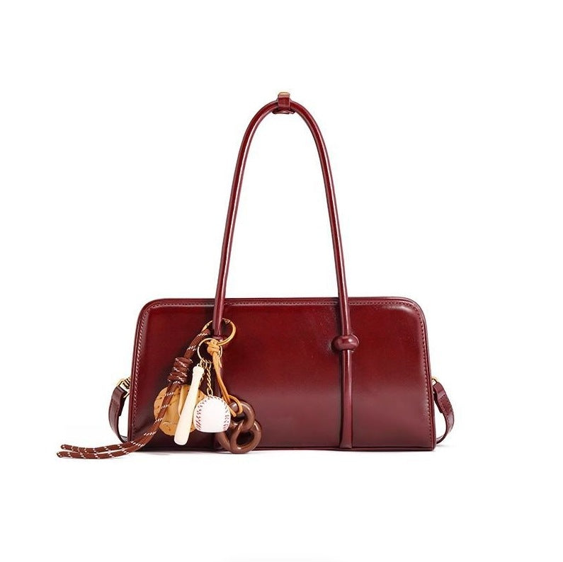 Women's Niche Underarm High-grade Retro Oil Wax Skin Small Square Bag