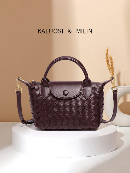 Women's Woven Dumpling Fashion Trendy Flap Underarm Bag
