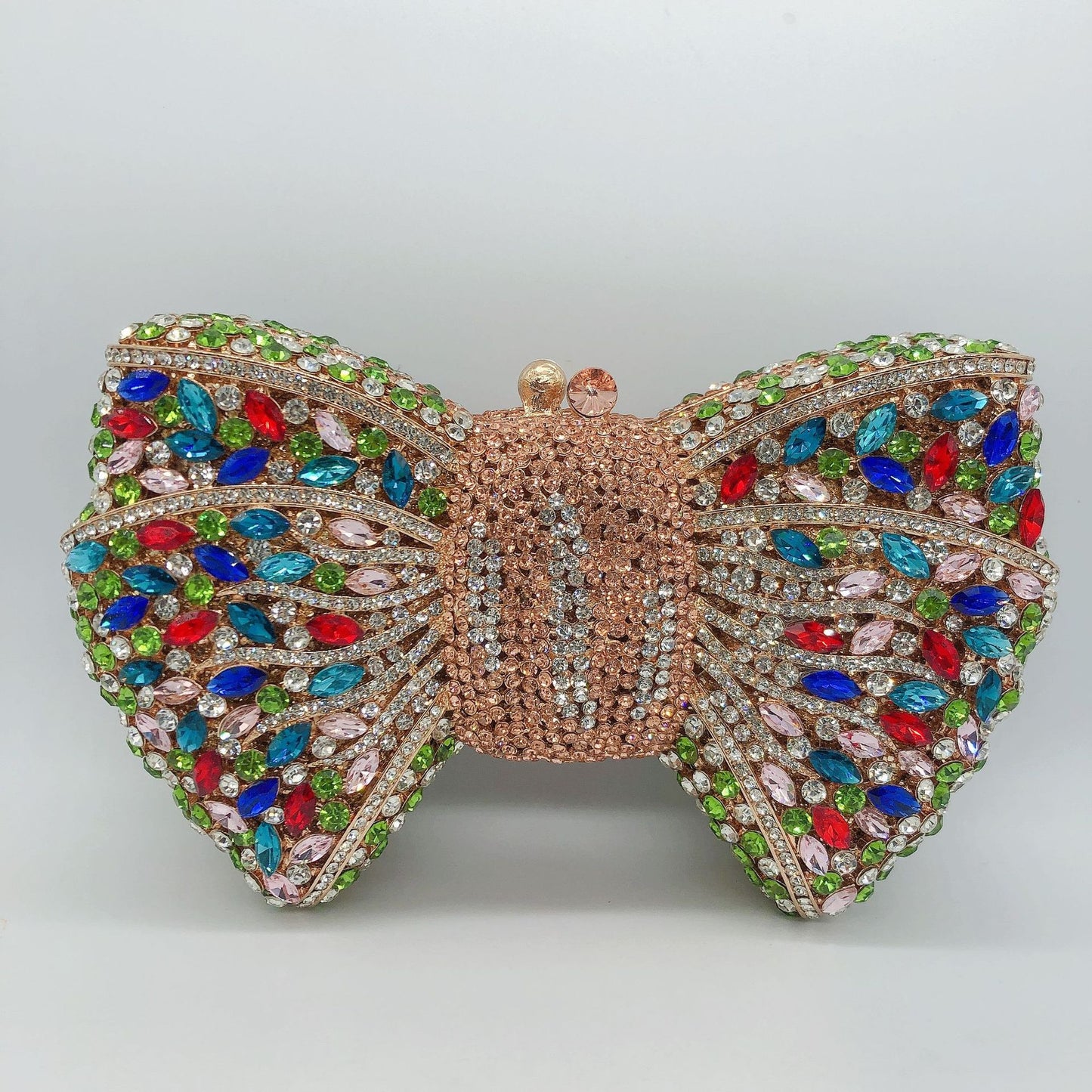 Women's Bow Diamond Hollow Full Clutch Banquet Evening Bags