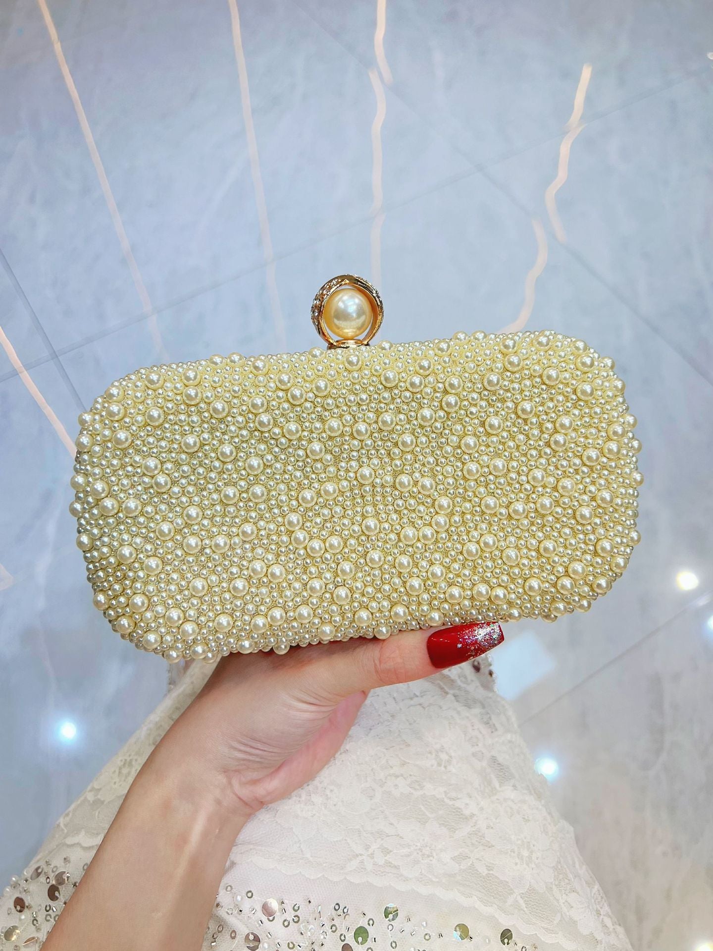 Women's Banquet Pearl Cheongsam Formal Dress Dinner Women's Clutch