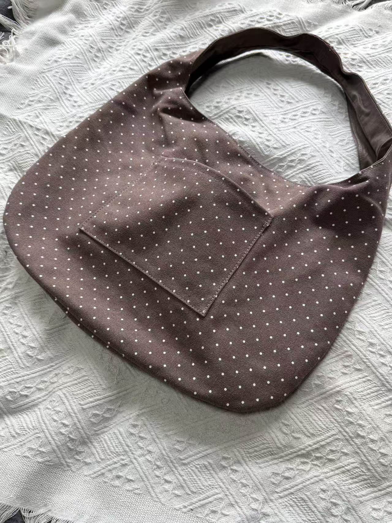 Women's Idle Style Polka Dot Large Capacity Totes Simple Shoulder Bags