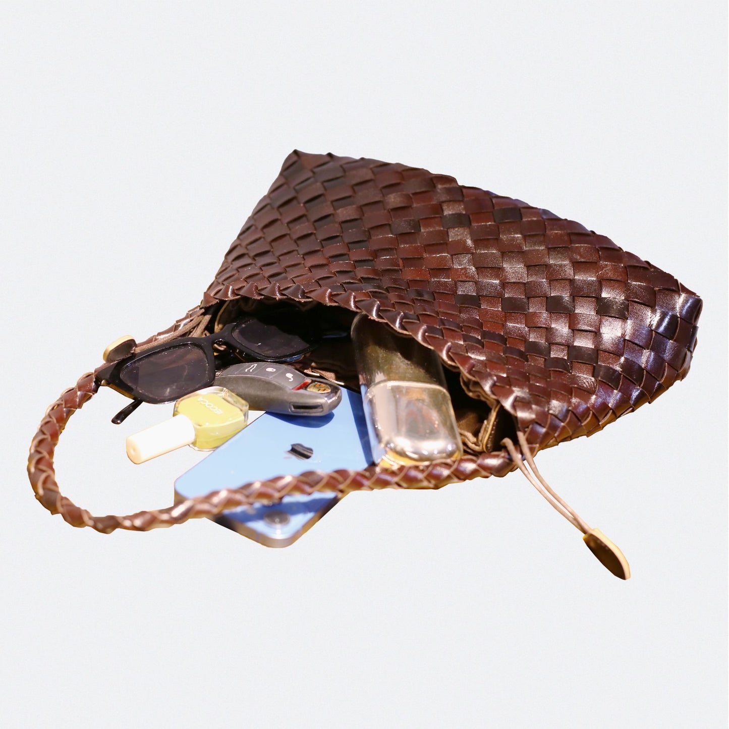 First Layer Cowhide Woven French Handmade Genuine Leather Fashion Retro Shoulder Bags