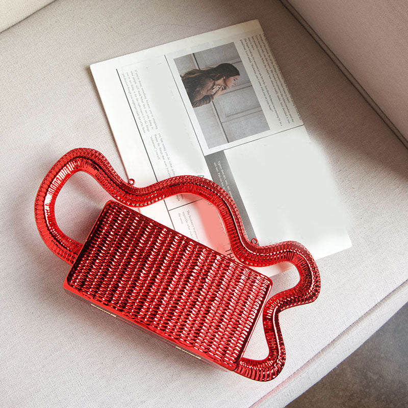 Trendy Metal Woven Vegetable Box Design Fashion Creative Women's Handbag
