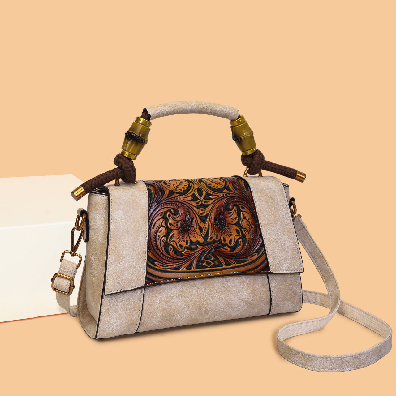 Artistic Bamboo Joint Ethnic Style Large Capacity Women's Handbag