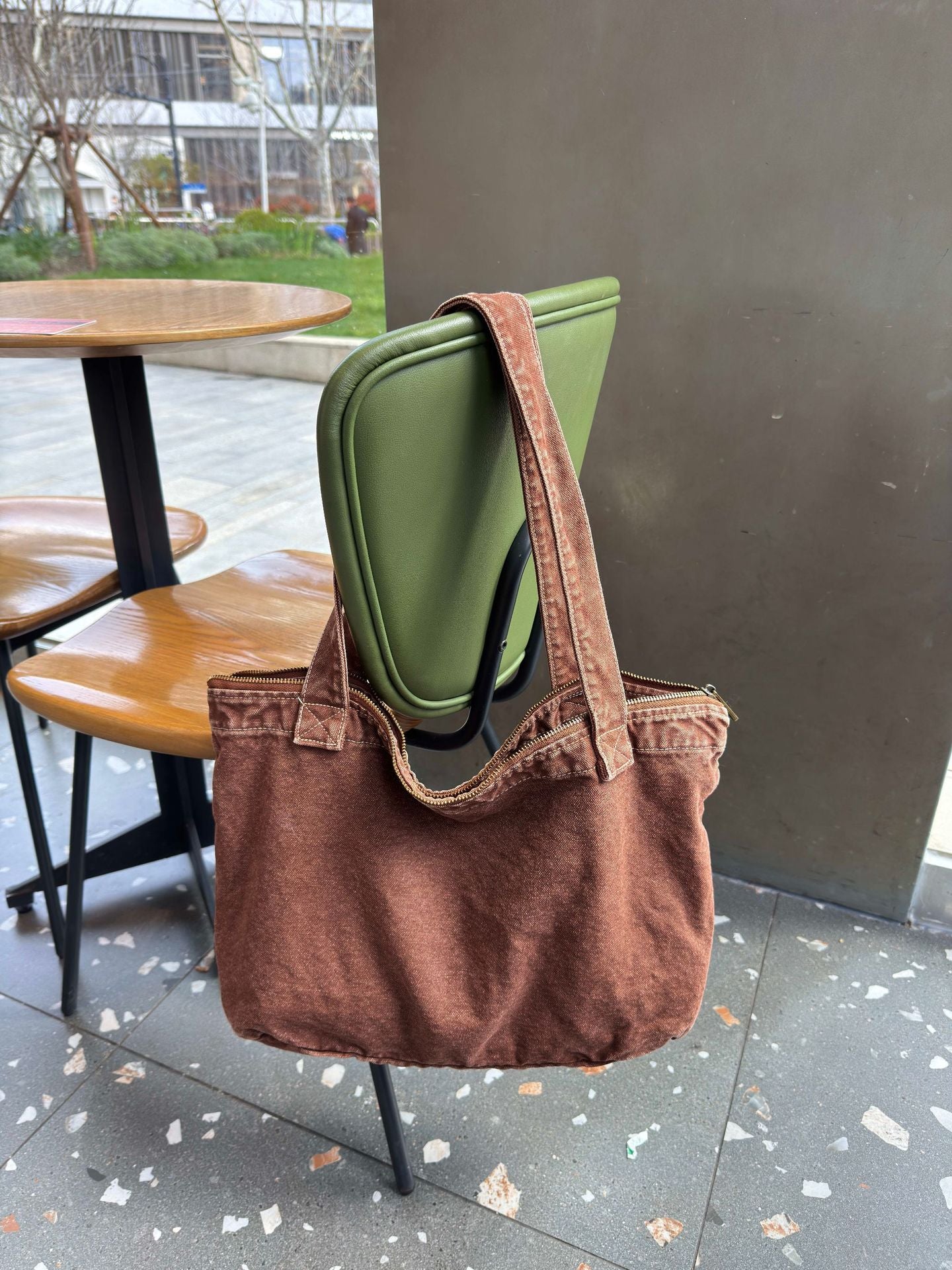 Washed Canvas Commuter Shopping Denim For Bags
