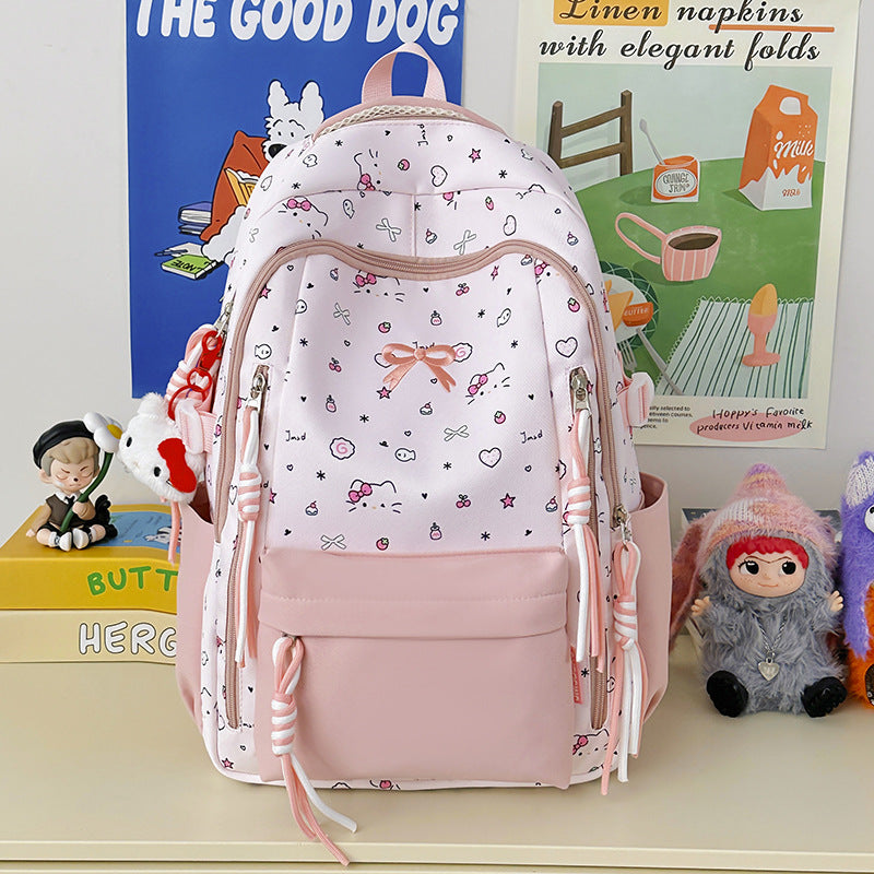 Cute Wild Korean Style Large Capacity Good-looking Bow Leisure Backpack