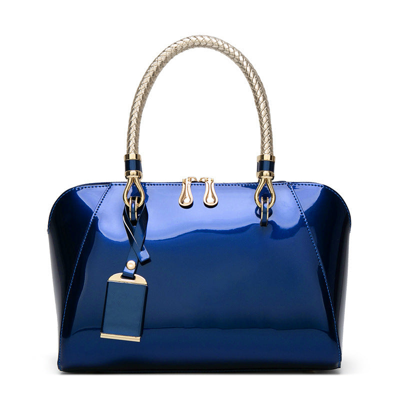 Versatile Women's Patent Leather Glossy Bridal Handbags