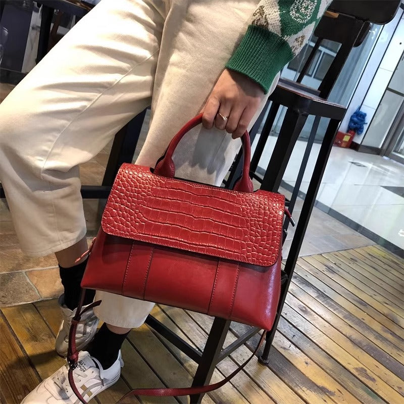 Female Popular Large Capacity Genuine Leather Women's Shoulder Bag