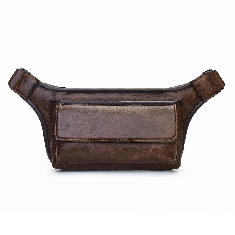 Men's Leather Retro Mobile Slanted Fashion Trendy Men's Fanny Pack