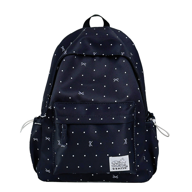 Junior High Atmosphere Polka Dot Good-looking College Student Schoolbag