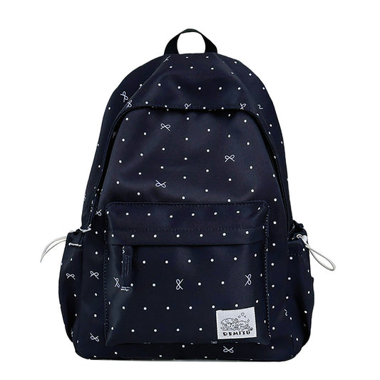 Junior High Atmosphere Polka Dot Good-looking College Student Schoolbag