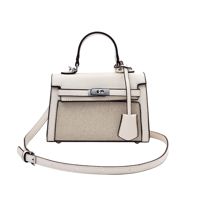 Women's High-grade Retro Portable Kelly Linen Stitching Women's Handbag
