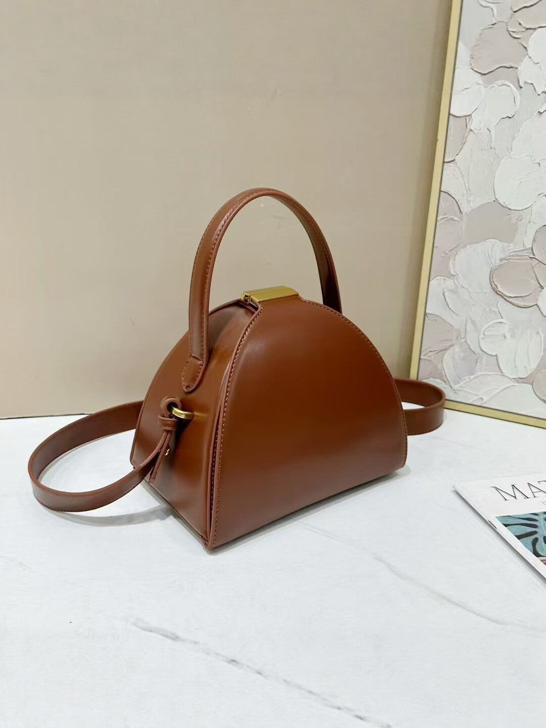 Women's French Style Semicircle Box High-grade Portable Niche Women's Handbag