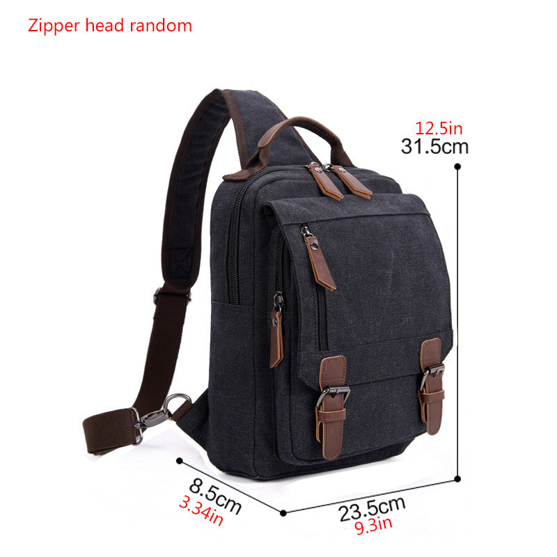 Men's Large Capacity Canvas Commuter Lightweight Men's Chest Bag