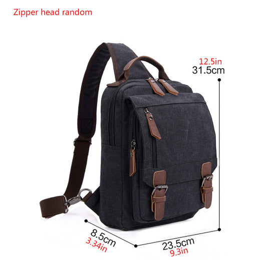 Men's Large Capacity Canvas Commuter Lightweight Men's Chest Bag