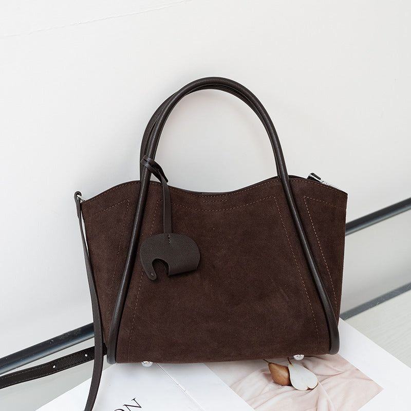Women's Genuine Leather Frosted Cowhide Vegetable Basket Retro Affordable Women's Messenger Bag