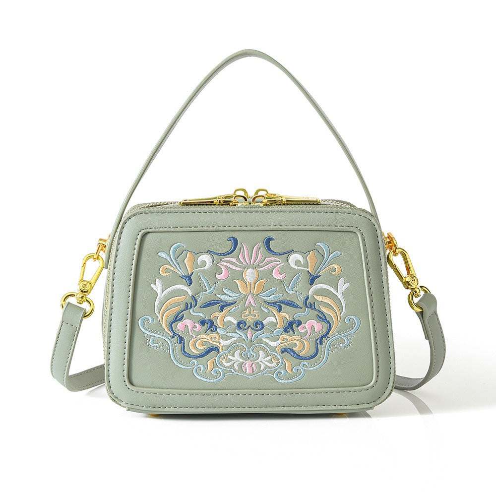Female Chinese Style Embroidery Hand High Sense Small Square Bags