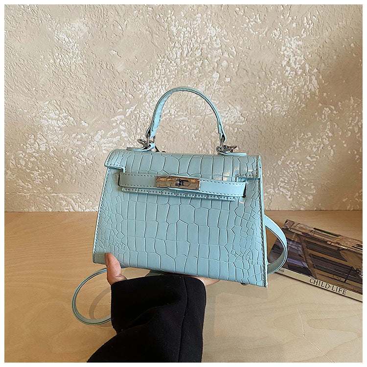 Women's High-grade Stone Pattern Latch Fashion Retro Small Square Bag
