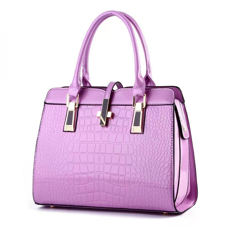 Women's Pattern Bright Leather Large Capacity For Handbags