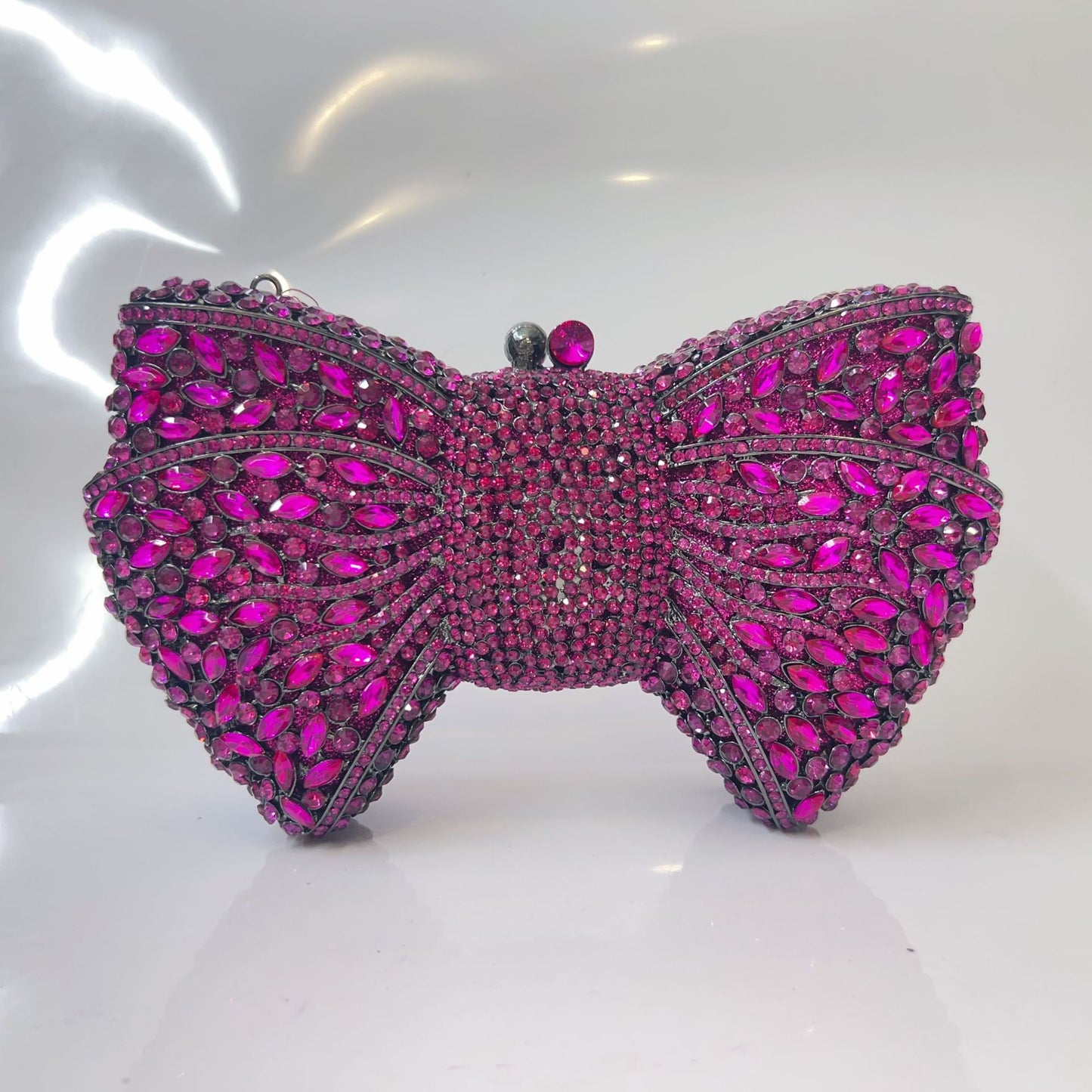 Women's Bow Diamond Hollow Full Clutch Banquet Evening Bags