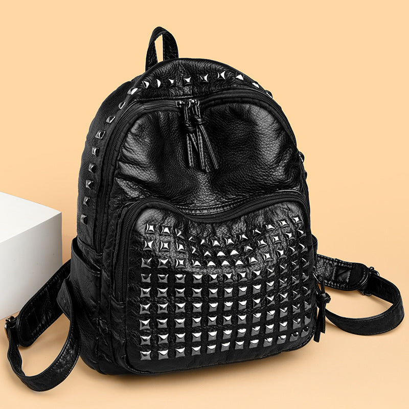 Computer Large Capacity Trendy Rivet Punk Leisure Backpack