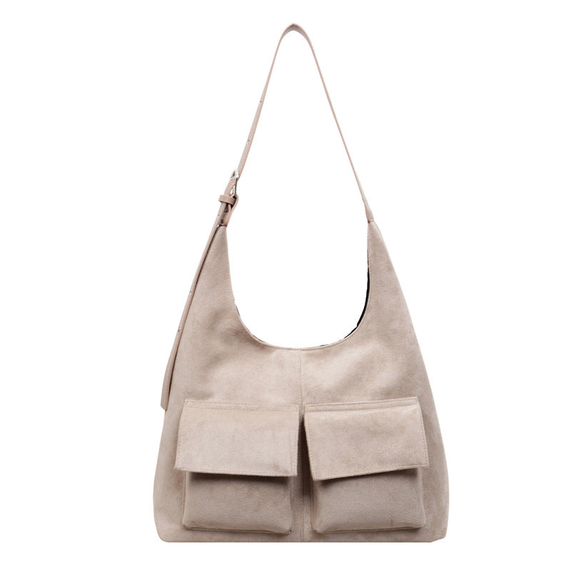 Women's Suede Underarm Versatile Retro One Large Capacity Women's Shoulder Bag