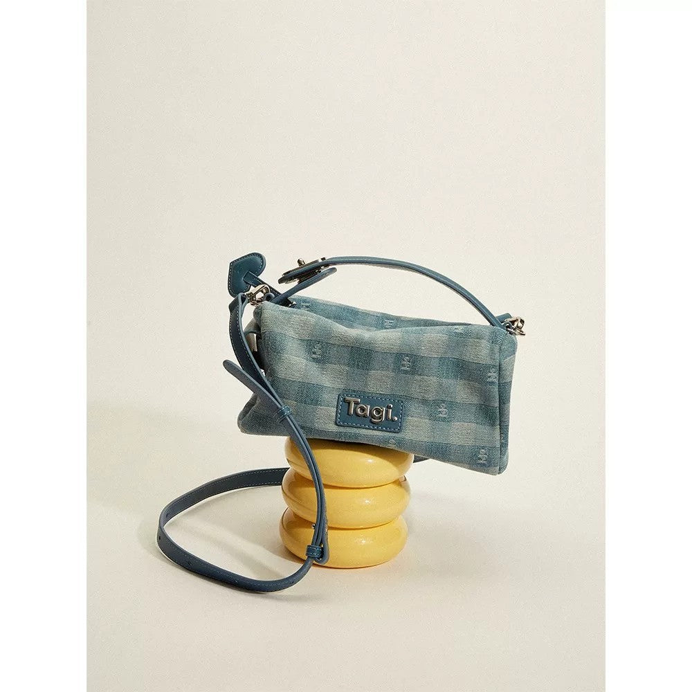 Lamb Wool Denim Mohair Portable Commuting Women's Messenger Bag