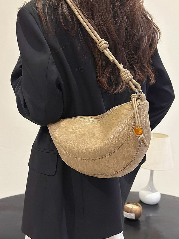 Women's Leather Croissant First Layer Cowhide Dumpling Bags