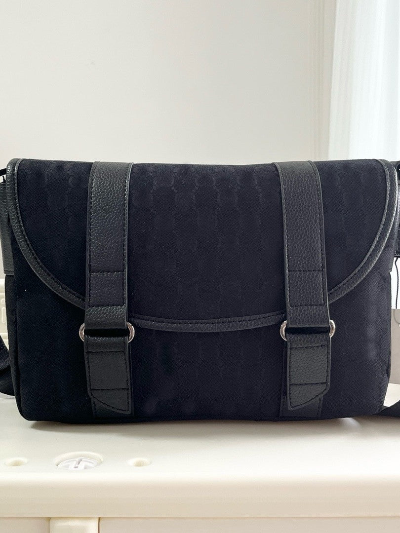Men's Home Large Capacity Presbyopic Flip Retro Plaid Poor Shoulder Bags