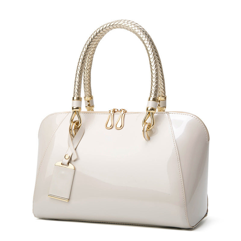 Versatile Women's Patent Leather Glossy Bridal Handbags