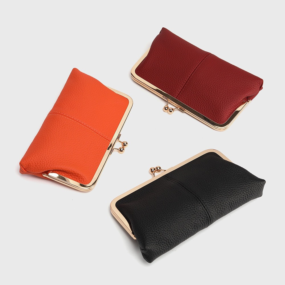 Women's Simple Fashion Retro Folding Clip Long Large Ladies Wallet