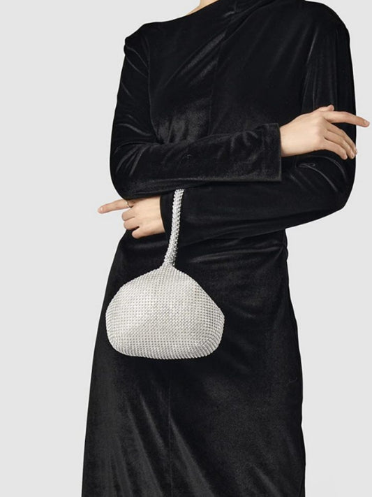 Women's Large Mine Handmade Rhinestone Clutch Banquet Dinner Bag