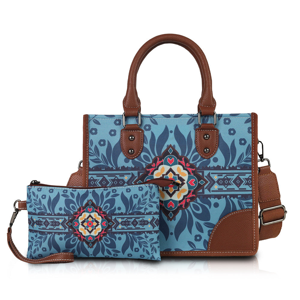 Women's Multifunctional Zipper Bohemian Style Strap Adjustable Large Capacity Tote Bag